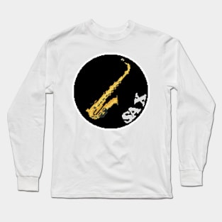 Rock Battle Card Game Saxophone Icon (Sax) Long Sleeve T-Shirt